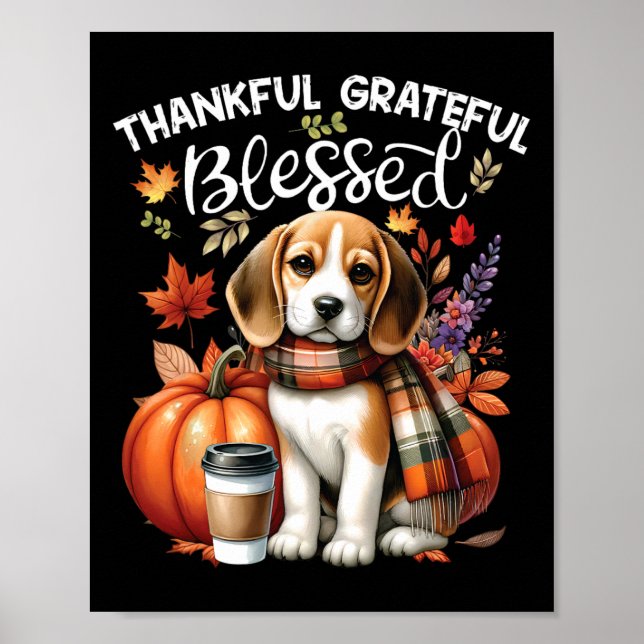 Dankbar gesegneter Beagle Hund glücklich Fall Y' Poster (Vorne)