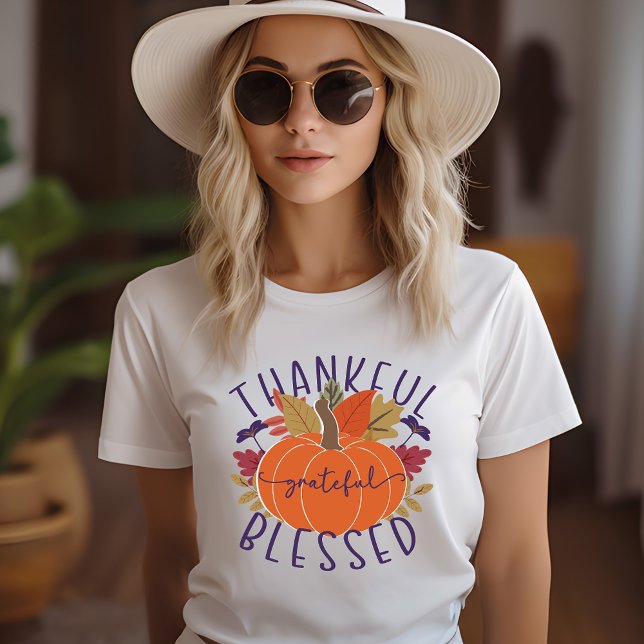 Dankbar, gesegneter Erntedank Pumpkin T-Shirt (Von Creator hochgeladen)