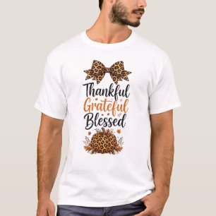 Dankbar Gesegnetes T-Shirt - Leopard-Bogen-Pump