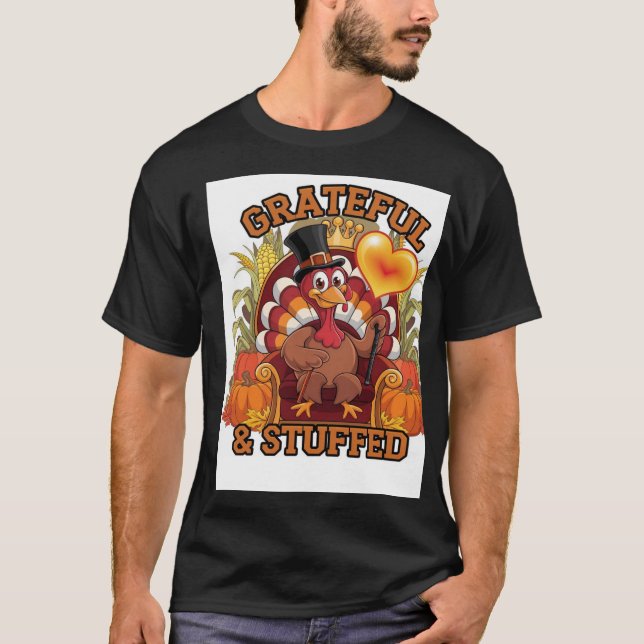 Dankbar & gestopft: Das perfekte Rezept für Dankes T-Shirt (Vorderseite)