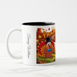 Dankbar Glückwunsch zum Erntedankfest Zweifarbige Tasse