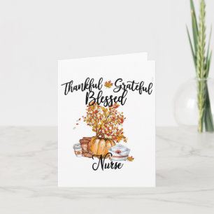 Dankbar Grateful gesegnet Nurse Fall Pumpkin Tree Karte
