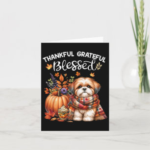 Dankbar Grateful Gesegnet Shih Tzu Hund Herbst Y'A Karte