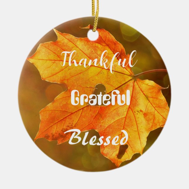 Dankbar Grateful gesegnete Erntedank Ornament (Vorne)