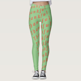 Dankbar in wiederholtem Textmuster Leggings