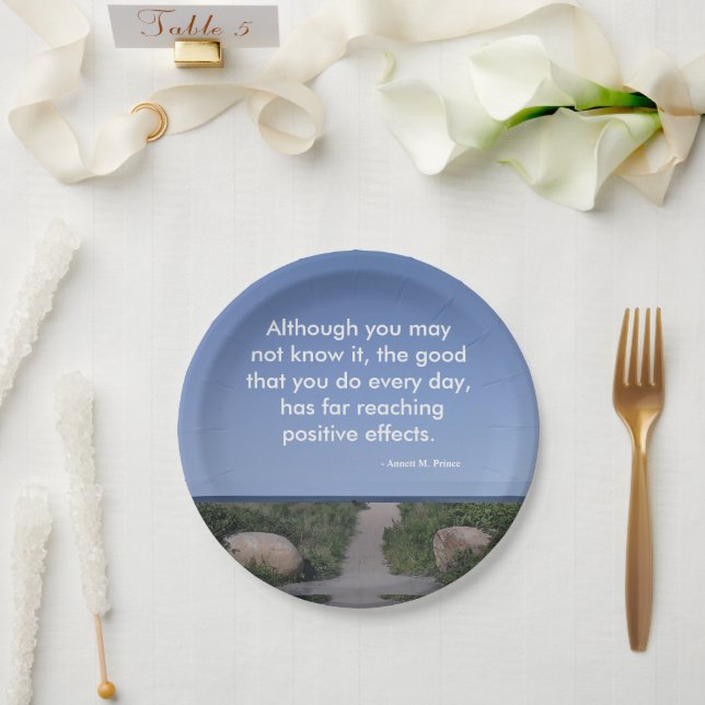 "Dankbar" Inspiration Zitate Papier Teller (Hochzeit)