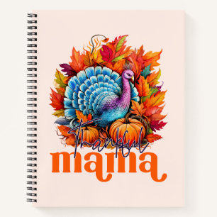 Dankbar Mama Türkei und Herbst Blätter Notizbuch