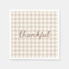 Dankbar Neutral Tan Gingham  Serviette
