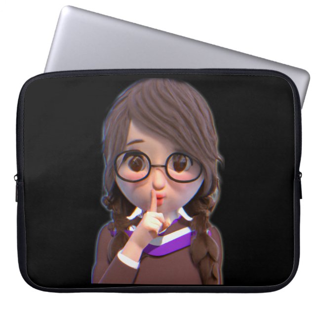 Dankbar Niedlicher schlucker, librarischer Laptop- Laptopschutzhülle (Vorderseite)