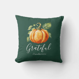 Dankbar Orange Pumpkin Dark Green Personalisiert Kissen