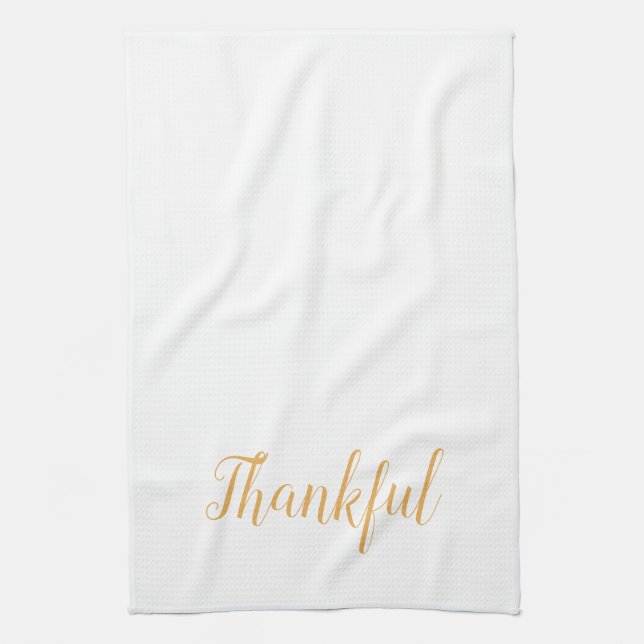 Dankbar Orange White Script Kitchen Geschirrtuch (Vertikal)