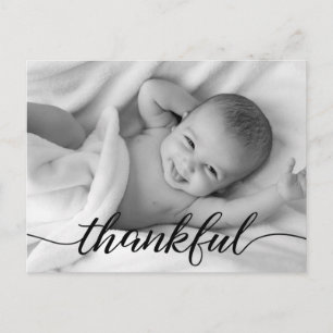 "Dankbar" Personalisiertes Baby Foto Danke Postc Ankündigungspostkarte