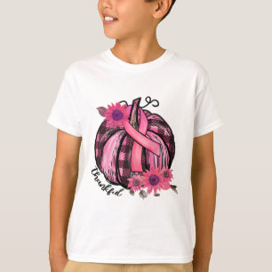Dankbar Pink Pumpkin Sonnenblumen Brustkrebs im Kr T-Shirt