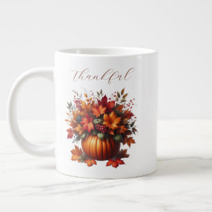 Dankbar-Pumpkin mit Herbstlauben Jumbo-Tasse