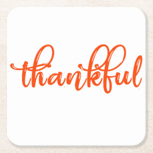 dankbar rechteckiger pappuntersetzer