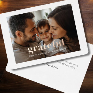 "Dankbar" Rose-Gold-Folie, Foto Folieneinladung