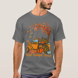 Dankbar Selig gesegneter Herbstwagen Fallende Lea T-Shirt