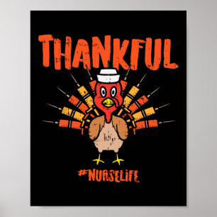 Dankbar Türkei Nurse Life Niedlich Erntedank Scrub Poster