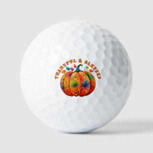 Dankbar und gesegnet Autumn Pumpkin Golfball