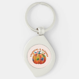 Dankbar und gesegnet Autumn Pumpkin Schlüsselanhänger