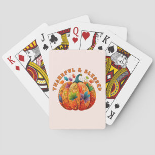 Dankbar und gesegnet Autumn Pumpkin Spielkarten