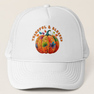 Dankbar und gesegnet Autumn Pumpkin Truckerkappe