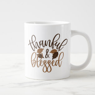 Dankbar und gesegnet Jumbo-Tasse