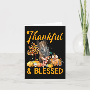 dankbar und gesegnet Kürbis Pferd Herbst Thanksgiv Karte