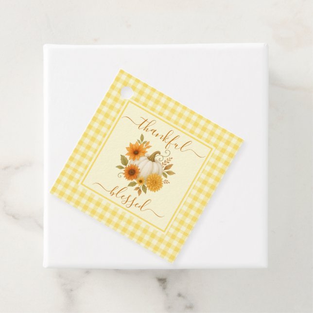 Dankbar und gesegnet Pumpkin | Fall Erntedank Geschenkanhänger (Beispiel)