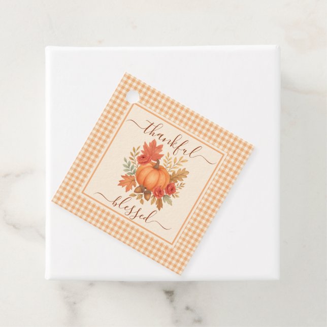 Dankbar und gesegnet Pumpkin | Fall Erntedank Geschenkanhänger (Beispiel)