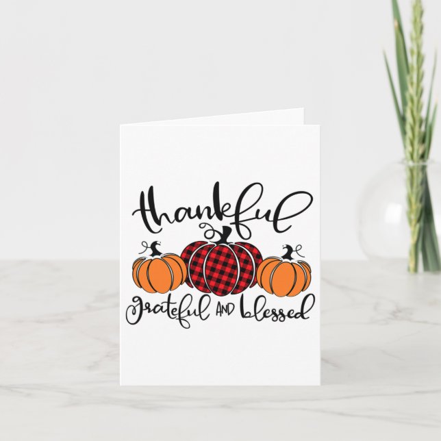 Dankbar und gesegnet Pumpkin Fall Thanksg Karte (Vorderseite)