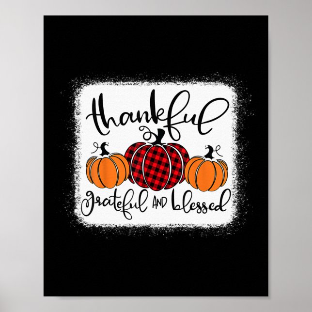 Dankbar und gesegnet Pumpkin Fall Thanksg Poster (Vorne)