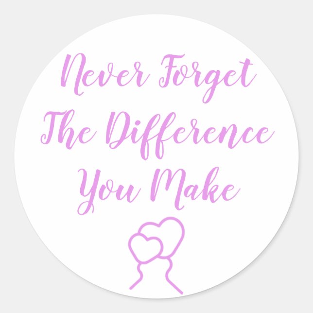 Dankbar - Vergessen Sie nie den Unterschied, den S Runder Aufkleber (Vorderseite)