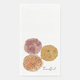„Dankbar“ Wasserfarbe-Chrysanthemen-Gastservietten Serviette