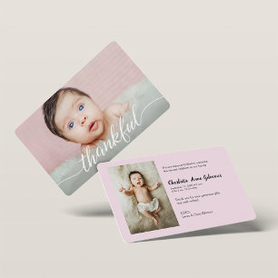 Dankbare Baby Girl Fotos Pink Baby Dusche Einladung