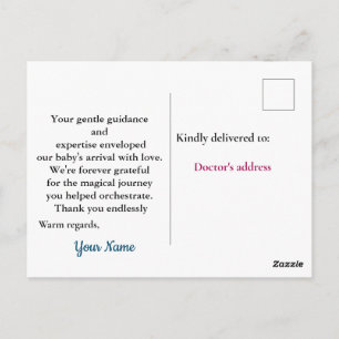 Dankbare Babylieferung Postkarte