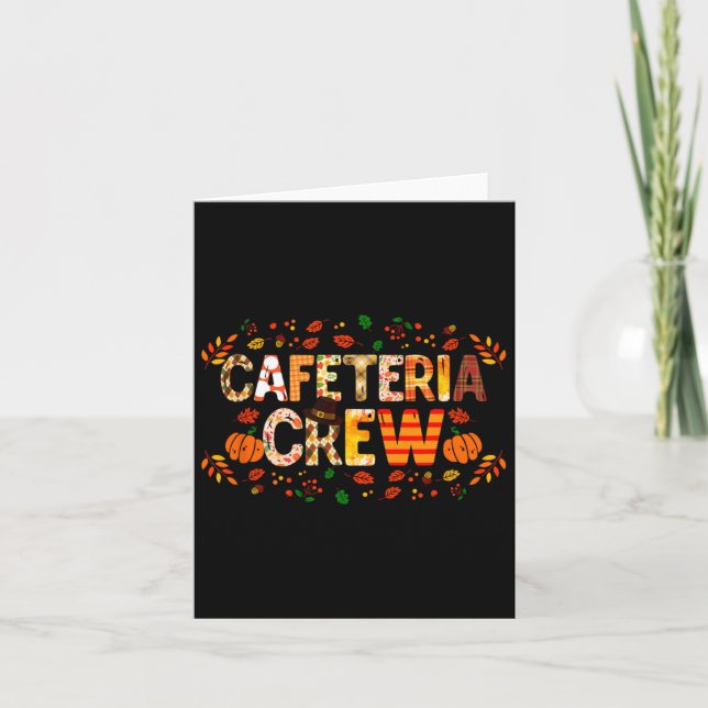 Dankbare Cafeteria Crew Herbst Dank Karte (Vorderseite)
