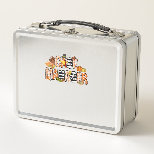 Dankbare Case Manager Erntedank Case Management Metall Brotdose (Vorderseite)