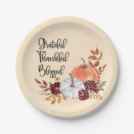 Dankbare, dankbare, gesegnete Personalisierte Tell Pappteller