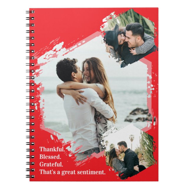 Dankbare Dankbarkeit gesegnet Foto Notebook Notizblock (Vorderseite)