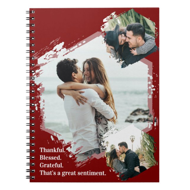 Dankbare Dankbarkeit gesegnet Foto Notebook Notizblock (Vorderseite)