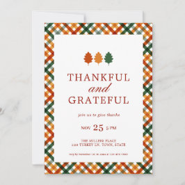 Dankbare Dankbarkeit Modern Erntedank Dinner Party Einladung