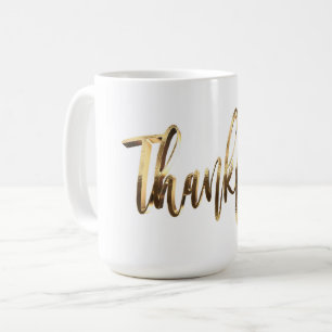 Dankbare Elegante Imitate Gold-Script-Erntedank Kaffeetasse