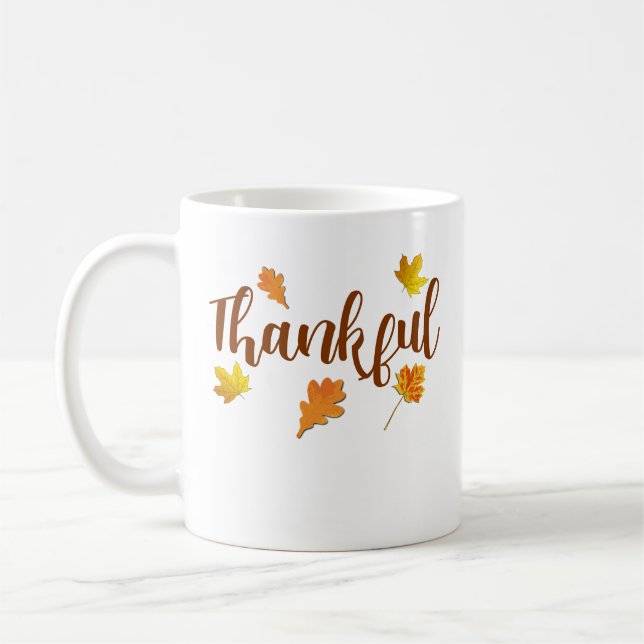 Dankbare Erntedank-Fall-Ernte-Kaffee-Tasse Kaffeetasse (Links)