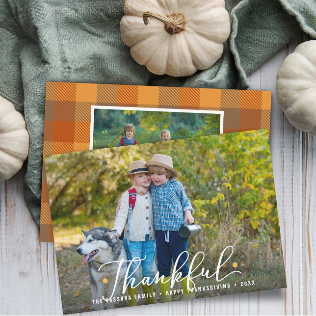 Dankbare Erntedank Fotos Feiertagskarte (Thankful Thanksgiving Photos Holiday Card)
