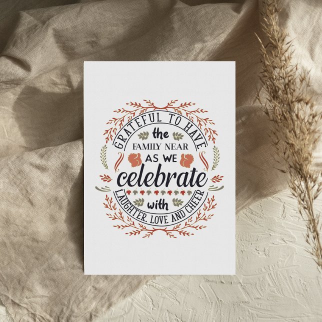 Dankbare Erntedank-Karte für Familie feiern (Von Creator hochgeladen)
