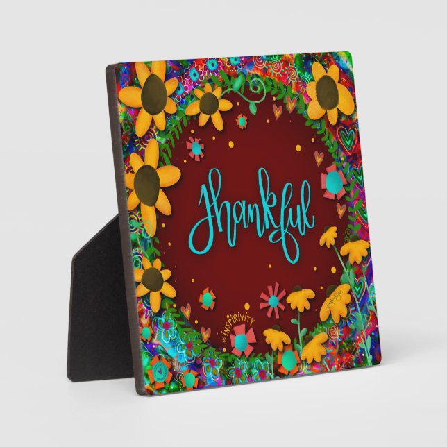 Dankbare florale Whimsical Daisises Inspirivity Fotoplatte (Vorderseite)