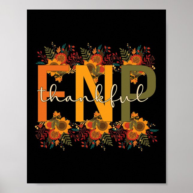 Dankbare FNP Erntedank Family Nurse Practitiontion Poster (Vorne)