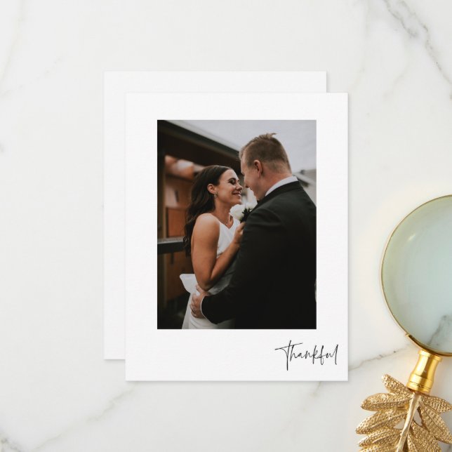 Dankbare Foto Hochzeit Dankeschön Karte (Vorderseite/Rückseite Beispiel)