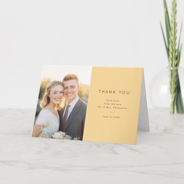 Dankbare Gelbe Hochzeit Danke schön (Vorderseite)